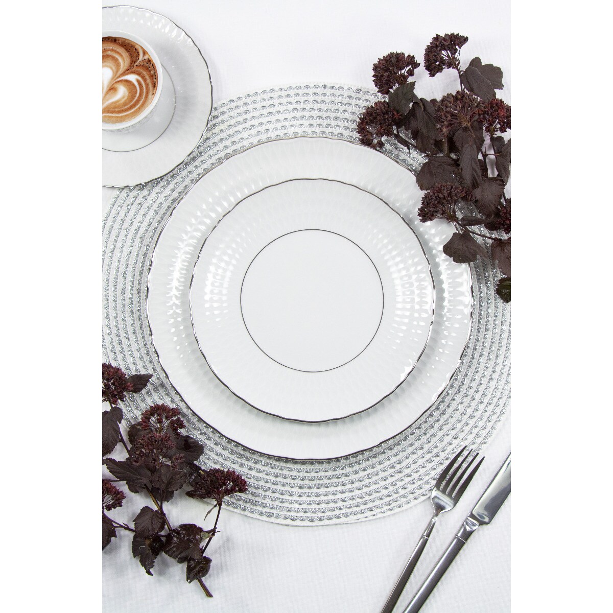 Serwis obiadowy dla 6 osób 25 el. Sofia Platynowa Linia 3607