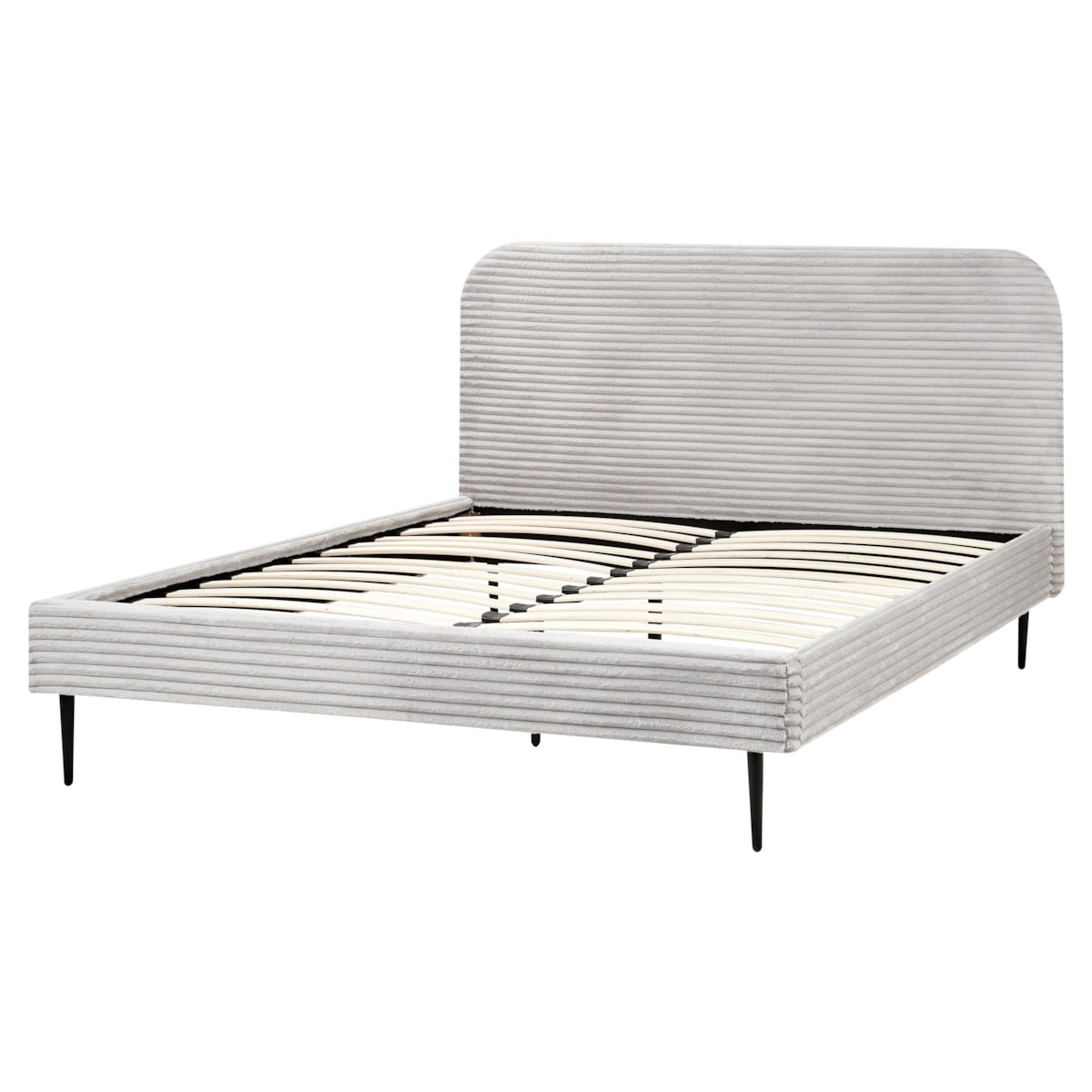 Łóżko Sztruks FLAYAT 160 x 200 cm Jasnoszary