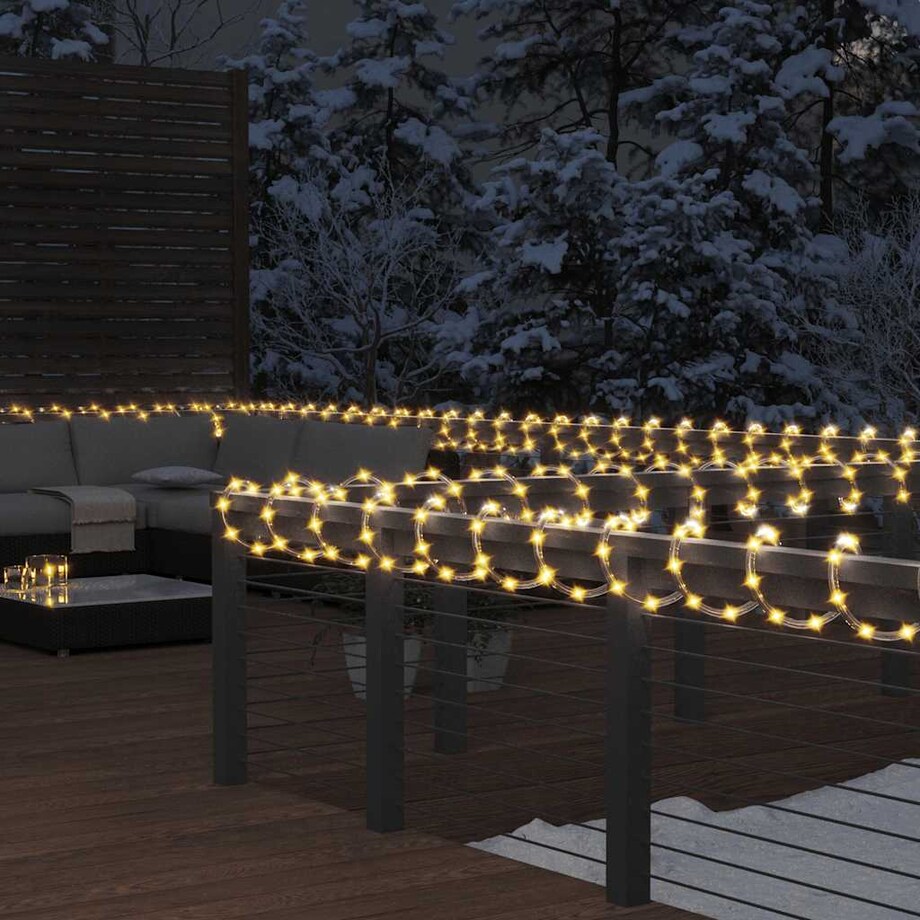 vidaXL Wąż świetlny, 240 LED, ciepła biel, 10 m, PVC