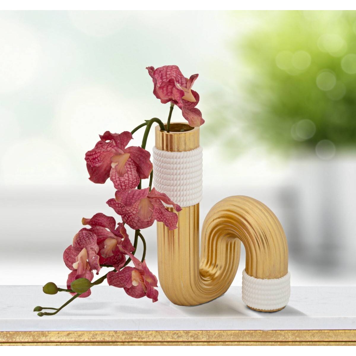 Wazon w kształcie fali z polyresinu, wys. 18 cm