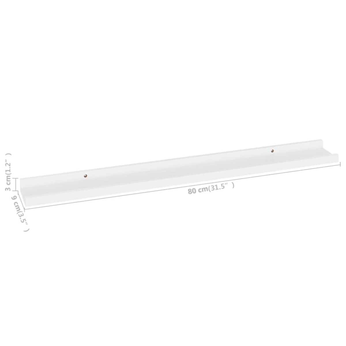 vidaXL Półki ścienne, 4 szt., białe, 80x9x3 cm