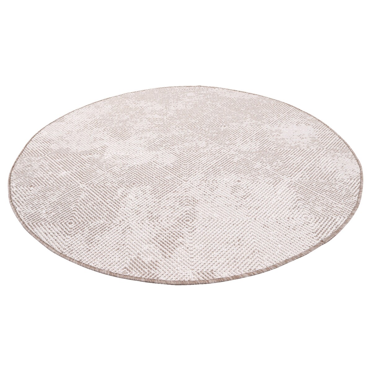 Funkcjonalny dywan okrągły na zewnątrz i do wnętrz, dwustronny DUO 58450 Linen 160x160