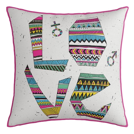 Poszewka dekoracyjna 43x43 kolorowa, artystyczne Love