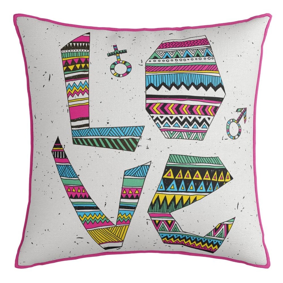 Poszewka dekoracyjna 43x43 kolorowa, artystyczne Love