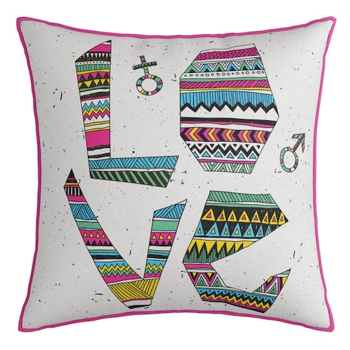 Poszewka dekoracyjna 43x43 kolorowa, artystyczne Love