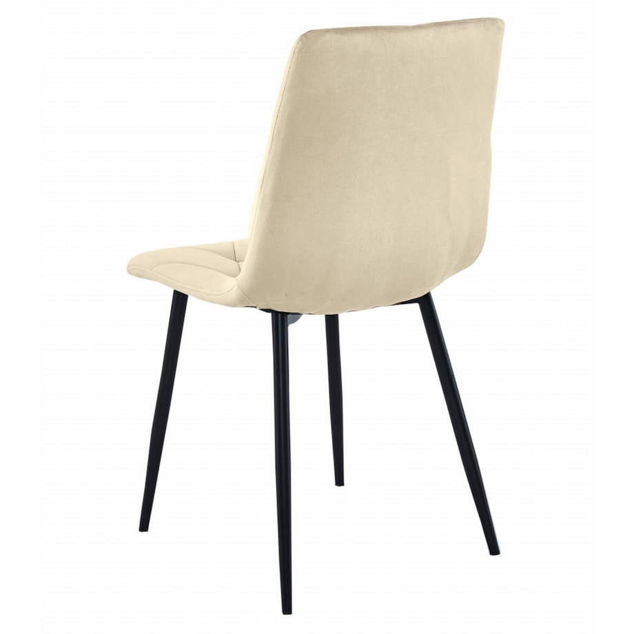 Krzesło Do Jadalni Kuchni Salonu Libra - Jasny Beż Aksamit / Nogi Czarne X 4