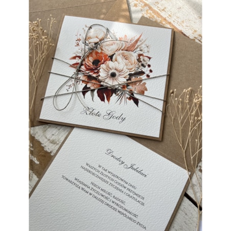 Wyjątkowa ręcznie robiona kartka życzenia z okazji 50. rocznicy ślubu - pięćdziesiąta rocznica ślubu - pomysł na prezent na złote gody