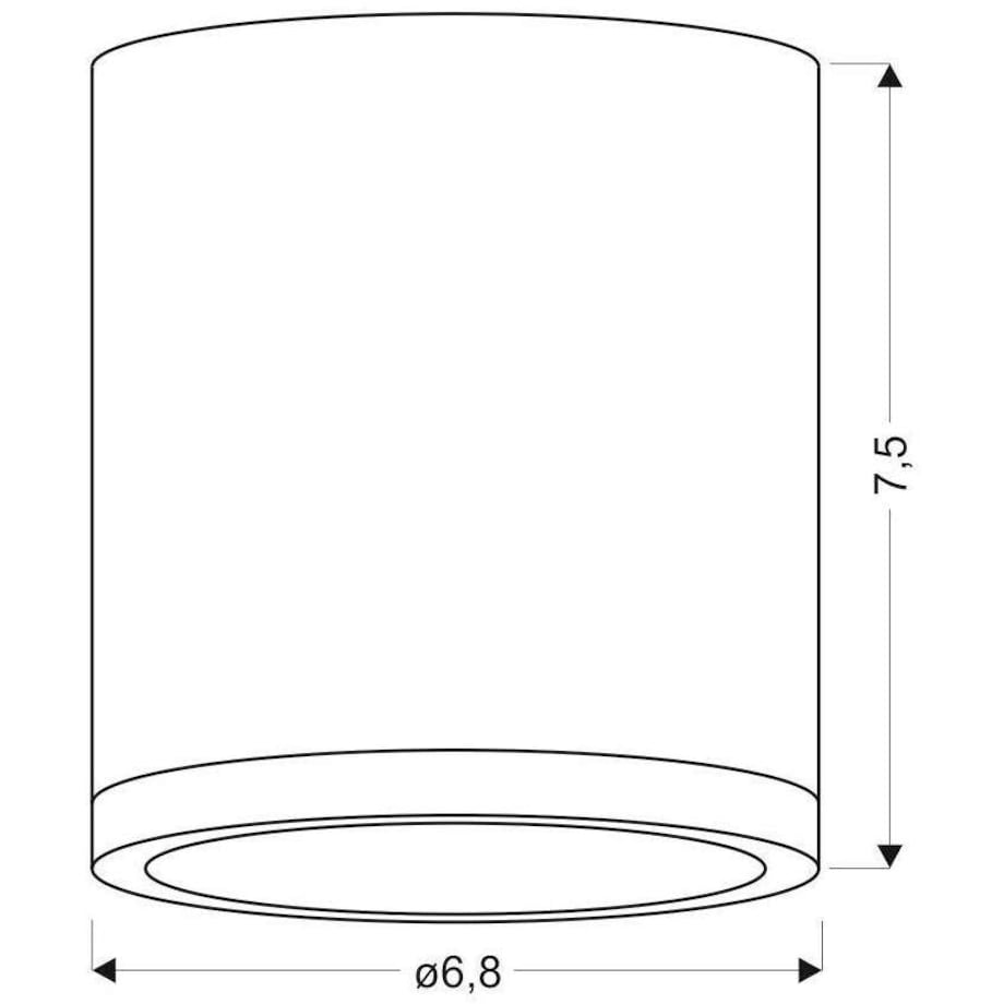 Sufitowa LAMPA skandynawska 2273624 Candellux okrągła OPRAWA downlight LED 5W 4000K metalowa tuba biała naturalne drewno