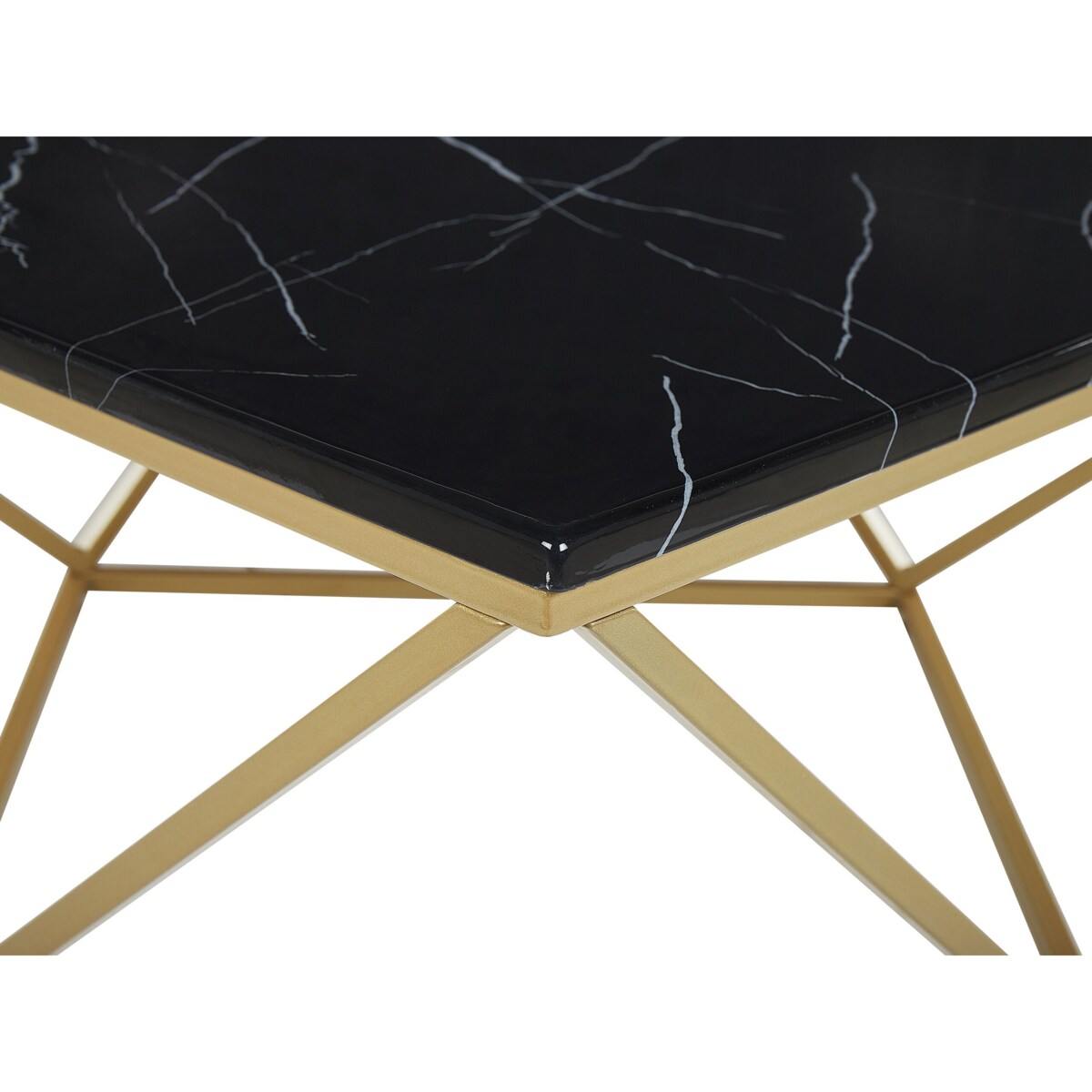 Stolik kawowy czarno-złoty efekt marmuru MALIBU