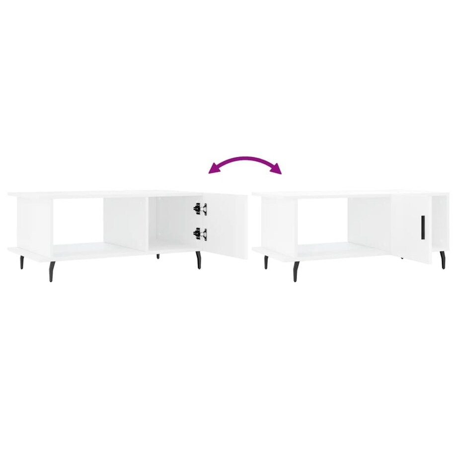 vidaXL Stolik kawowy, biały o wysokim połysku, 90x50x40 cm