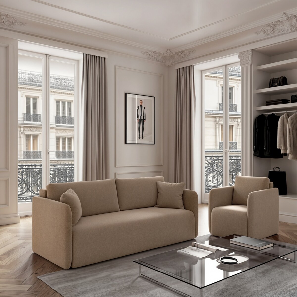 Fotel Chaum camelowy