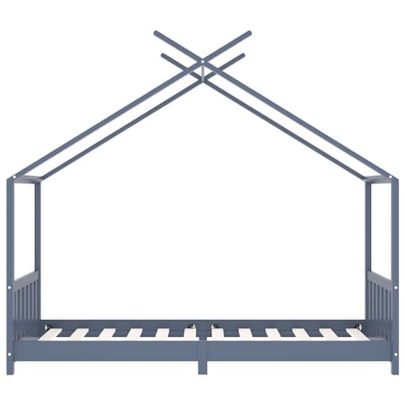 vidaXL Rama łóżka dziecięcego, szara, lite drewno sosnowe, 90 x 200 cm