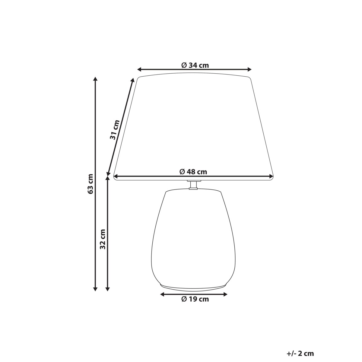 Lampa stołowa ceramiczna szaro-beżowa CIDRA