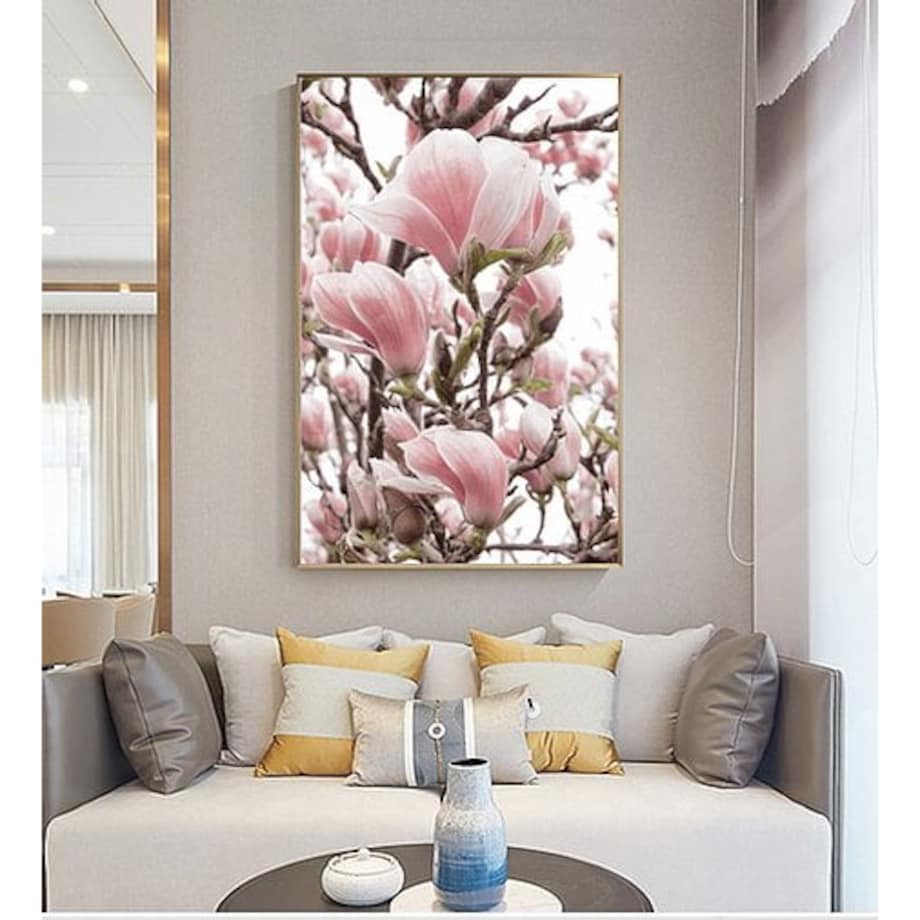 Poster Story, Plakat, Obraz - Różowa Magnolia w Akwareli, wymiary 21 x 30 cm