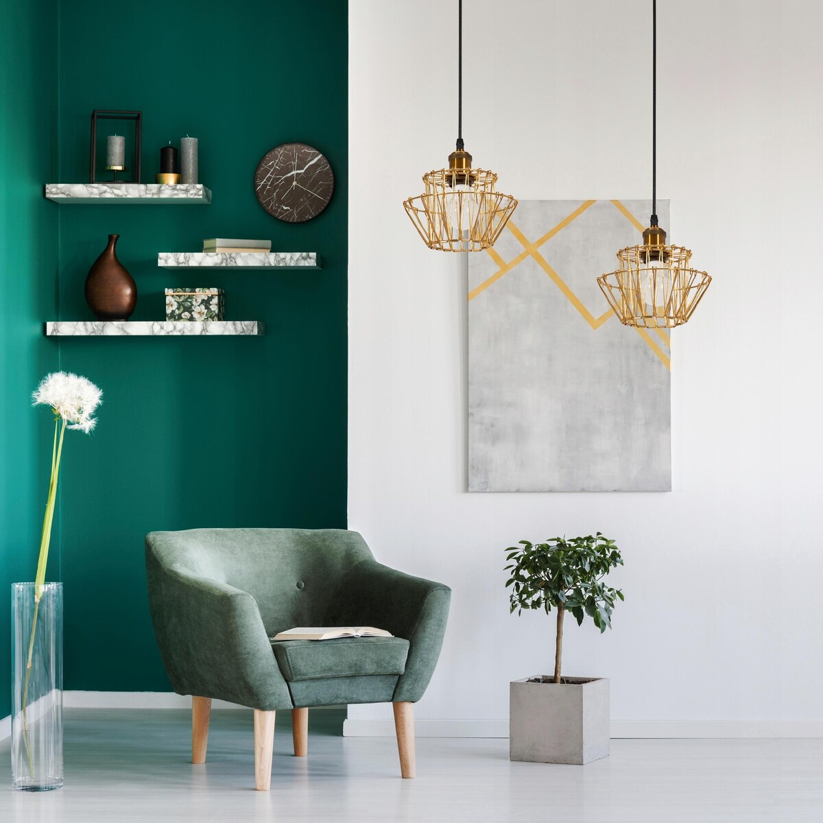 Lampa Sufitowa Wisząca Retro Druciana Vintage