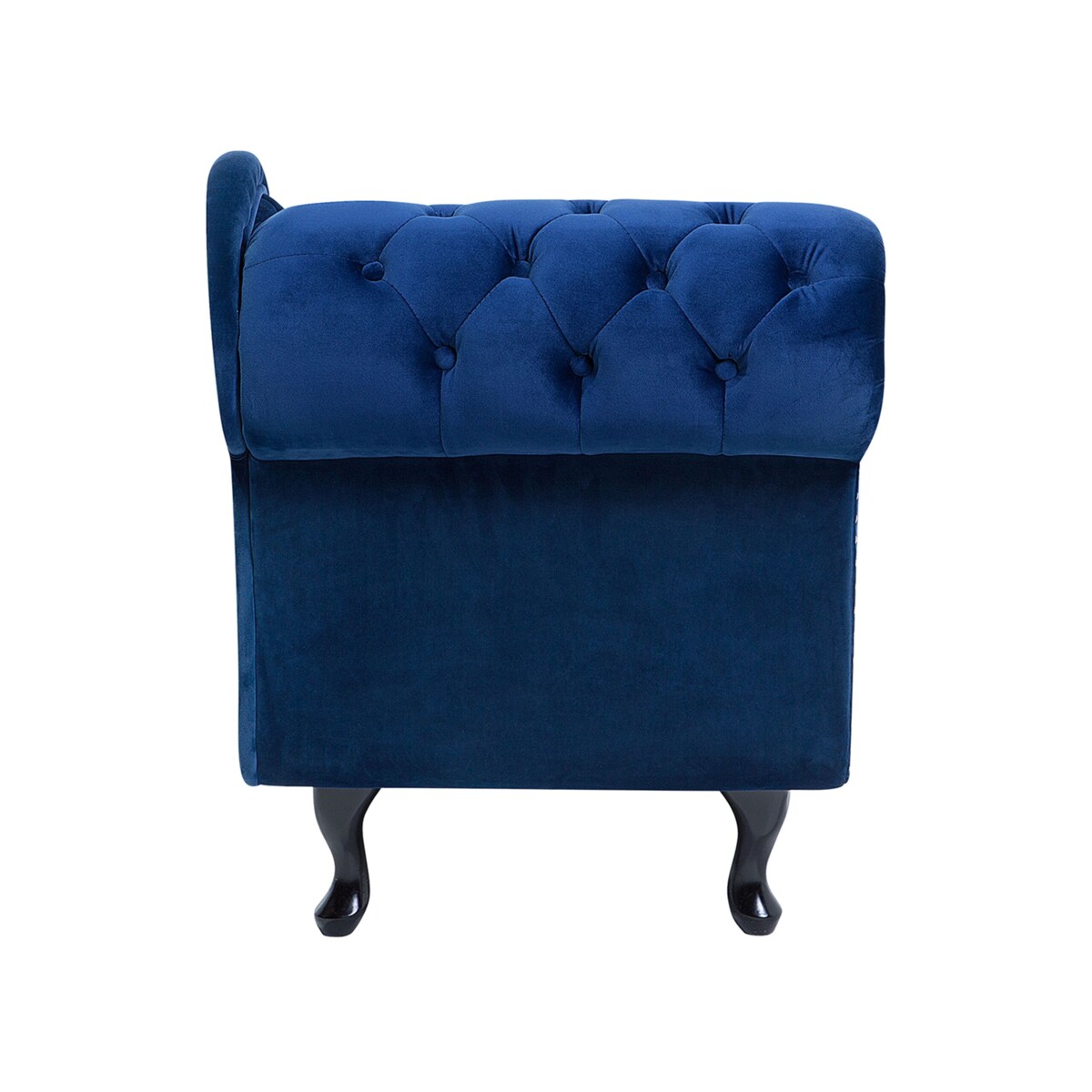 Szezlong welurowy lewostronny niebieski NIMES