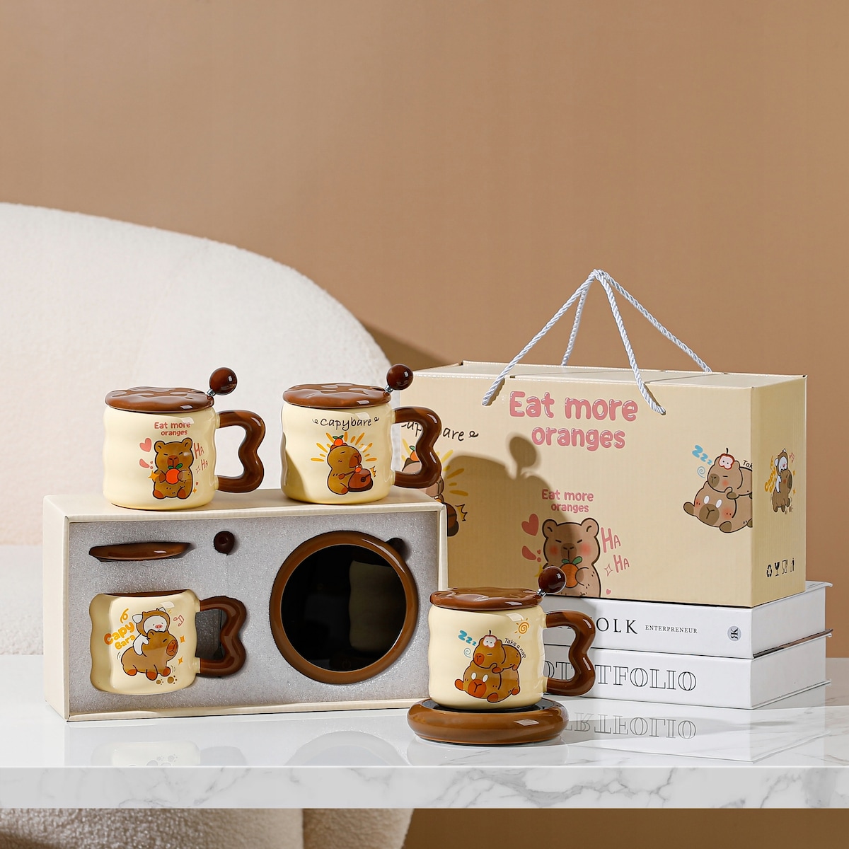 KUBEK DO KAWY HERBATY Podgrzewacz USB Łyżka Kabel Prezent KUBEK ŚWIĄTECZNY