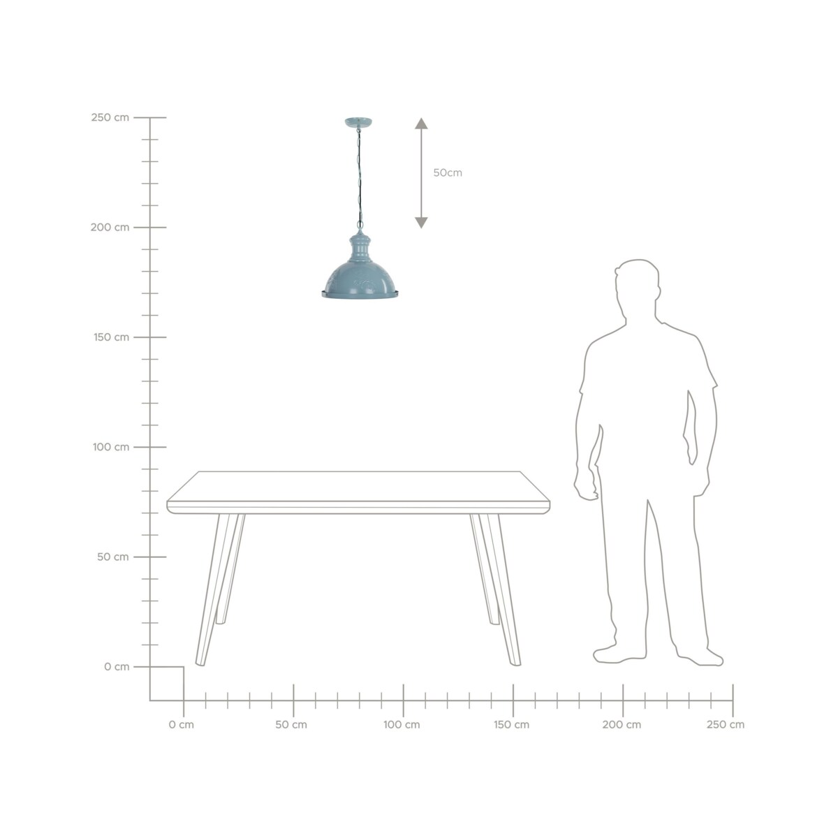 Lampa wisząca metalowa niebieska DIDESSA
