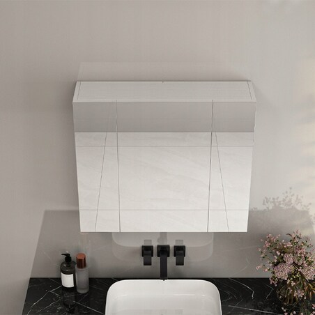 Wisząca szafka łazienkowa z trójdzielnym lustrem