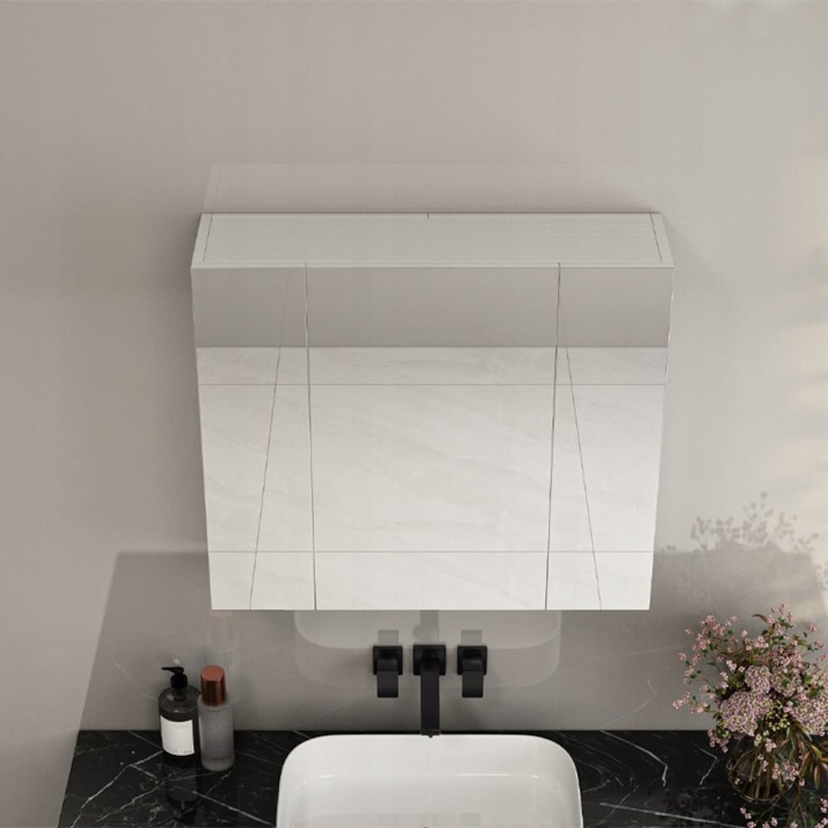 Wisząca szafka łazienkowa z trójdzielnym lustrem