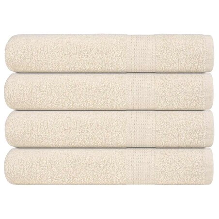 vidaXL Ręczniki do sauny, 4 szt, kremowe, 80x200 cm, bawełna 100%