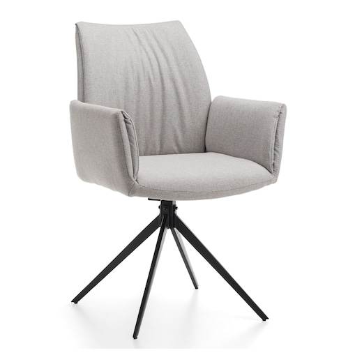 Krzesło tapicerowane tkanina typu sawana glamour do salonu PRATO szare