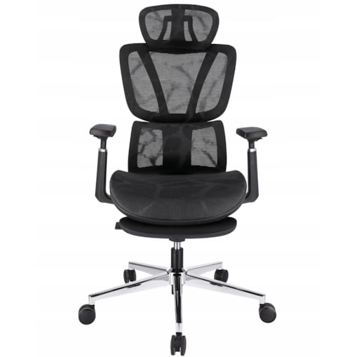 Fotel biurowy ergonomiczny NEOVA czarny z podnóżkiem