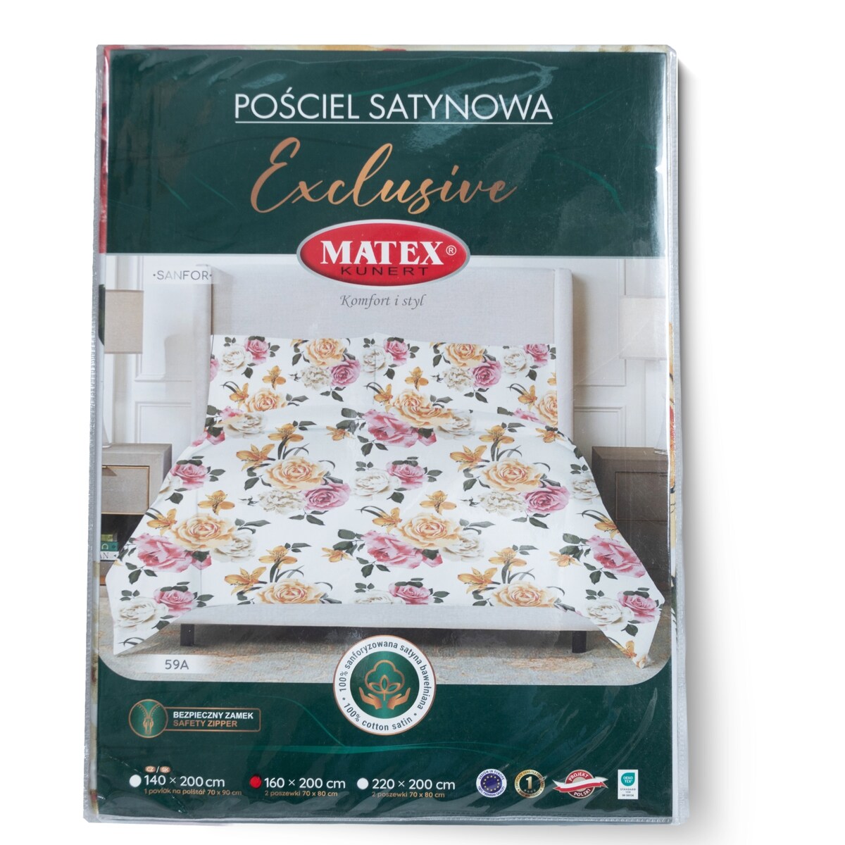 Pościel satynowa EXCLUSIVE CZ (140x200-1,70x90-1)
