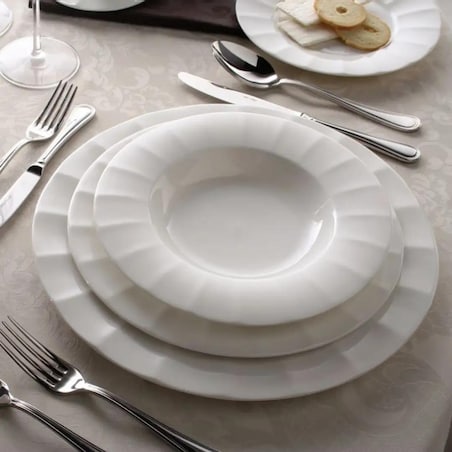 Queen Bianco Zestaw Obiadowy 18 szt