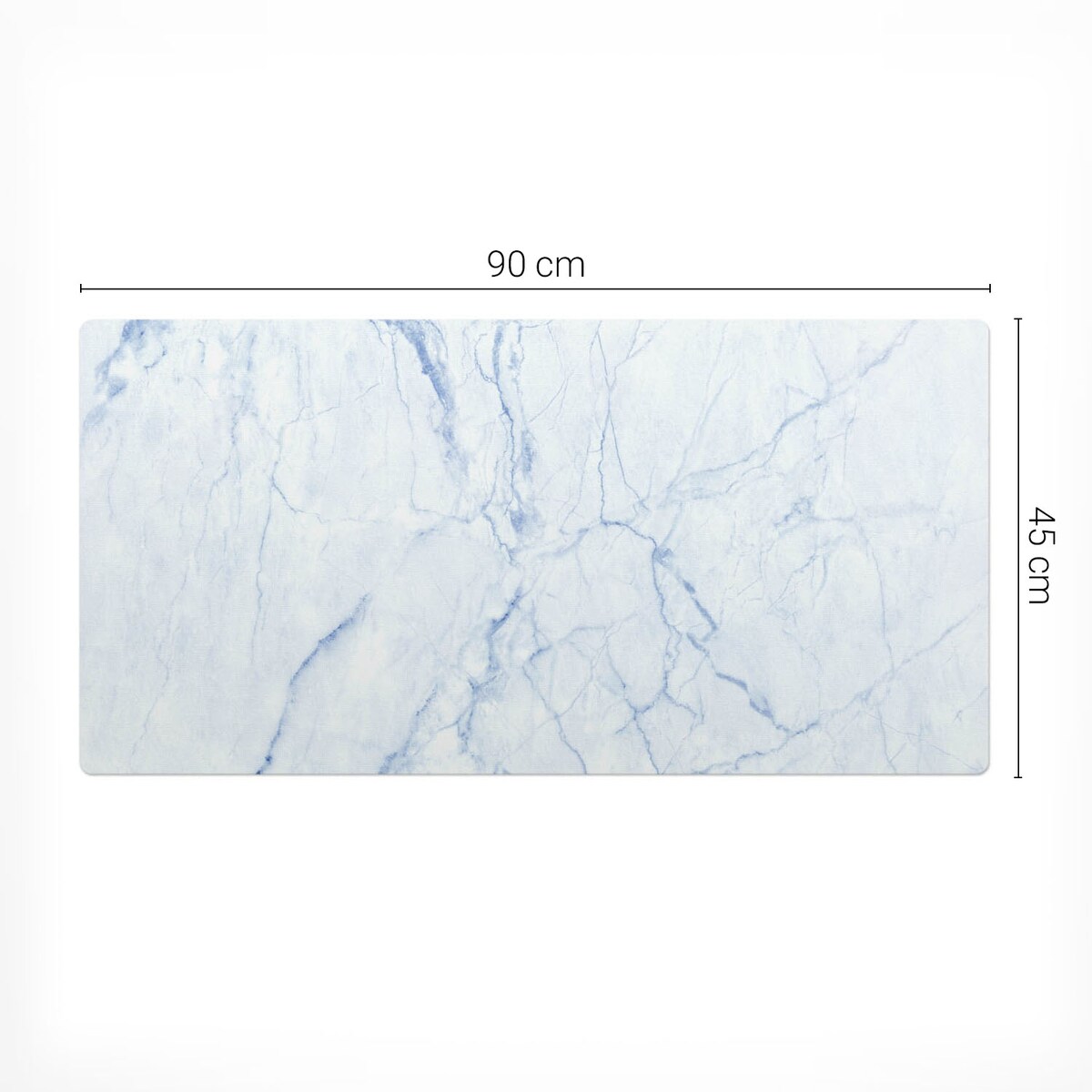 Biała mata na biurko Marmurowe żyłki, 90x45 cm