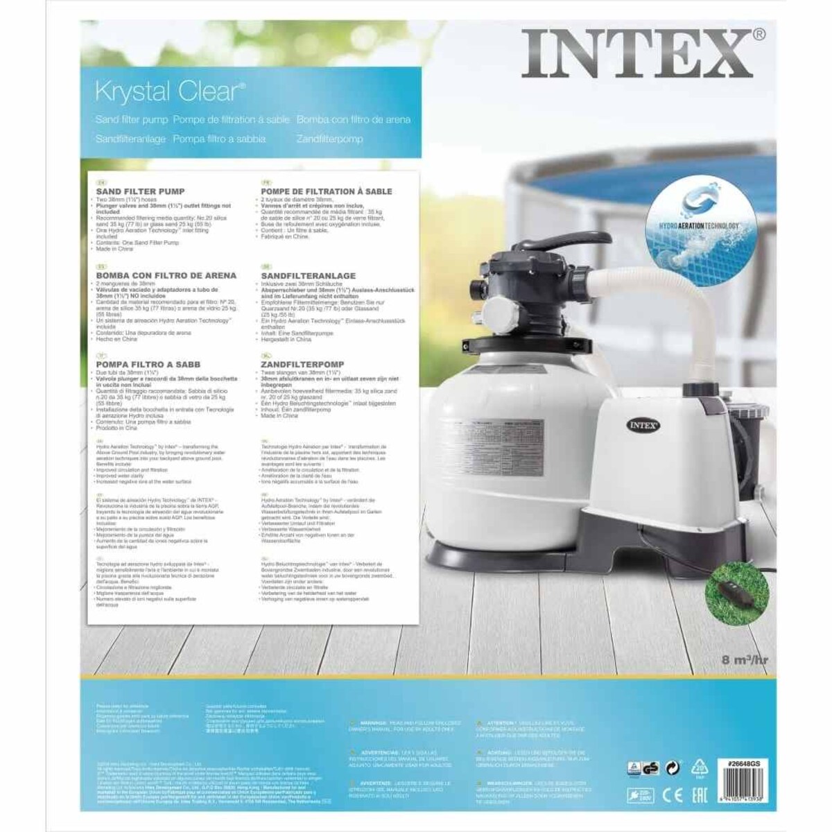 Intex Pompa z filtrem piaskowym Krystal Clear, 26648GS, 10,5 m³/h