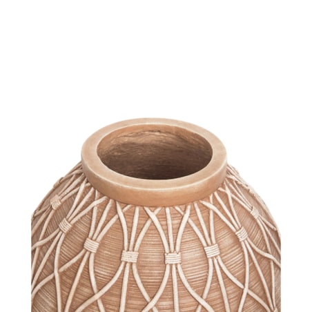 Wazon na kwiaty DOMOKOS Tlenek magnezu 38 cm Jasnobrązowy