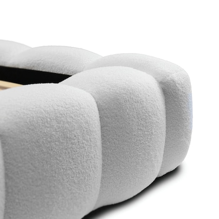 Łóżko tapicerowane 160x200 cm białe bouclé Santo