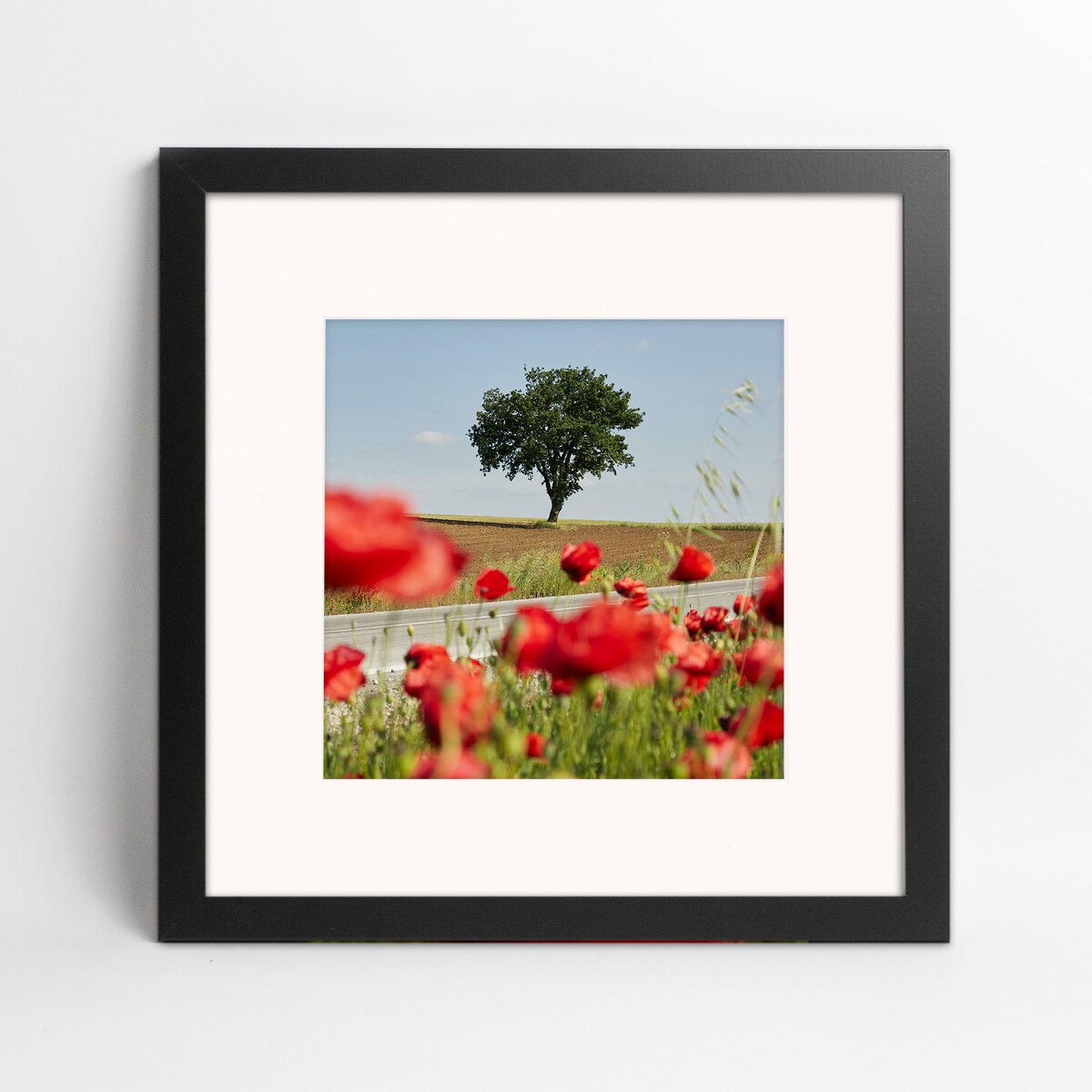 Ramka na zdjęcia 30x30 cm z passe partout czarna ramka z okienkiem passe partout na zdjęcie 20x20 cm kwadratowa ramka FRAMAI®