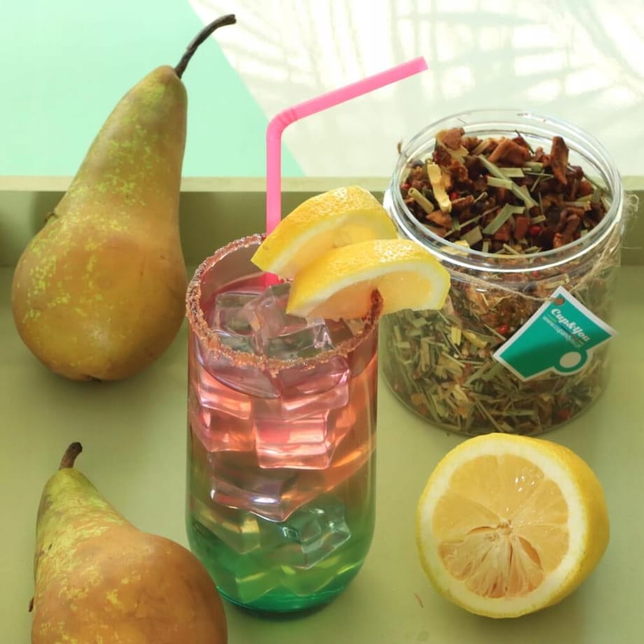 Herbata owocowa CYTRUSOWA GRUSZKA o smaku orzeźwiających cytrusów PREMIUM - herbata liściasta sypana mieszanka napar susz - gotowa na prezent upominek