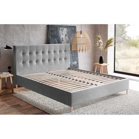 Łóżko tapicerowane 160x200 LUXO 4 na wysokich nogach - różowe