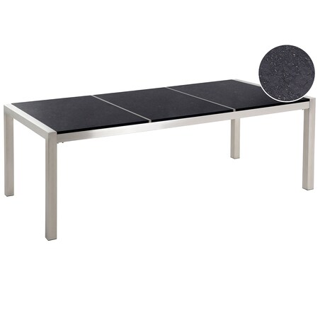 Stół ogrodowy GROSSETO 220 cm 100 cm Polerowany Granit Czarny