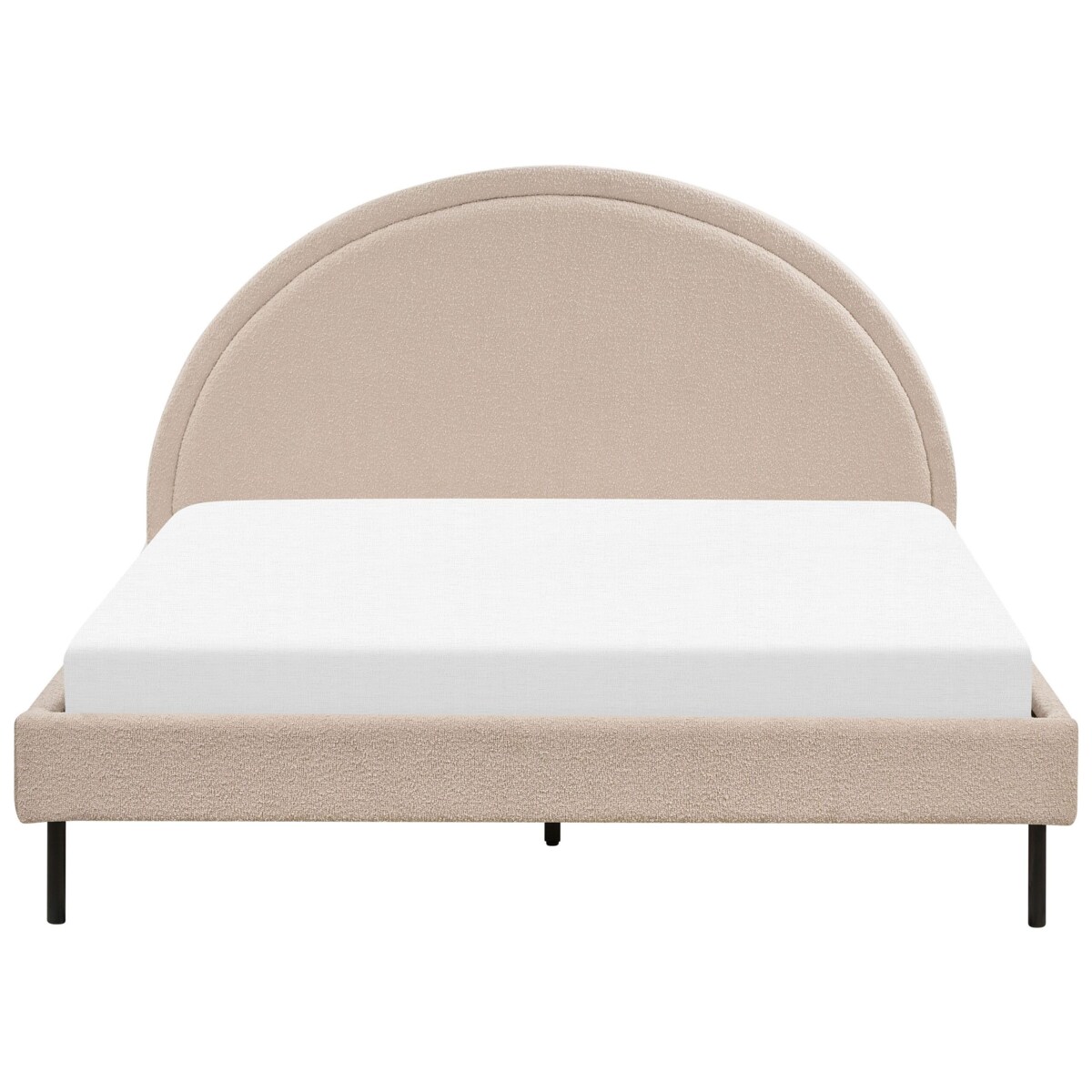 Łóżko boucle 160 x 200 cm beżowe MARGUT