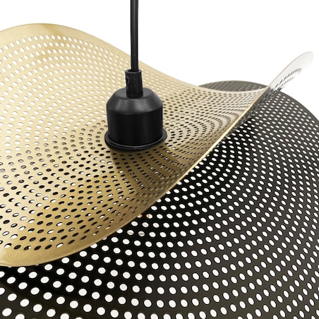 Lampa Sufitowa Wisząca App1471-1Cp Czarny Złoty, Metal