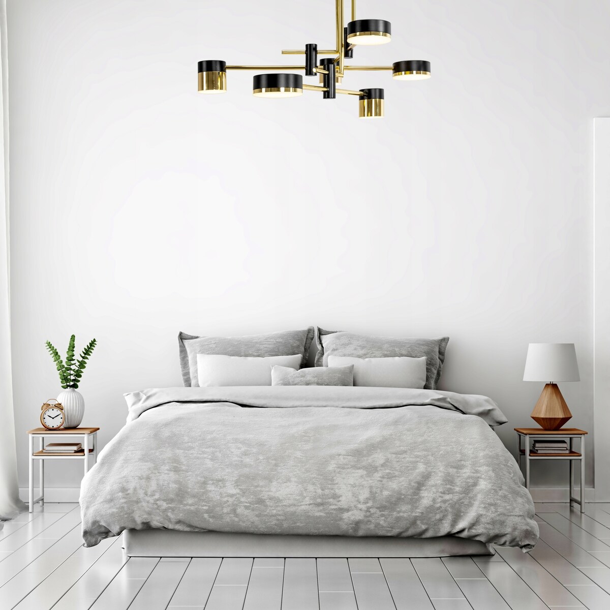 Lampa Sufitowa Wisząca Led Black Gold Czarna Złota