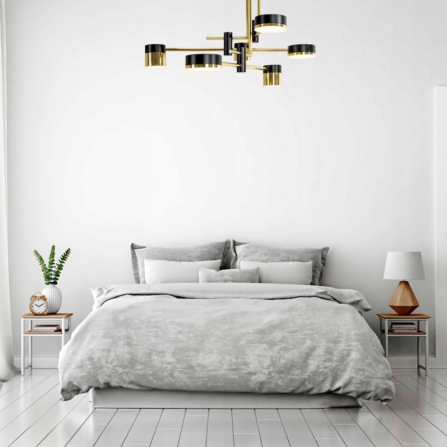 Lampa Sufitowa Wisząca Led Black Gold Czarna Złota