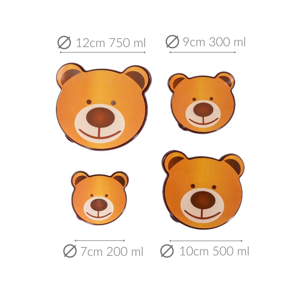 Zestaw pudełek z motywem zwierząt, 4 sztuki w różnych rozmiarach