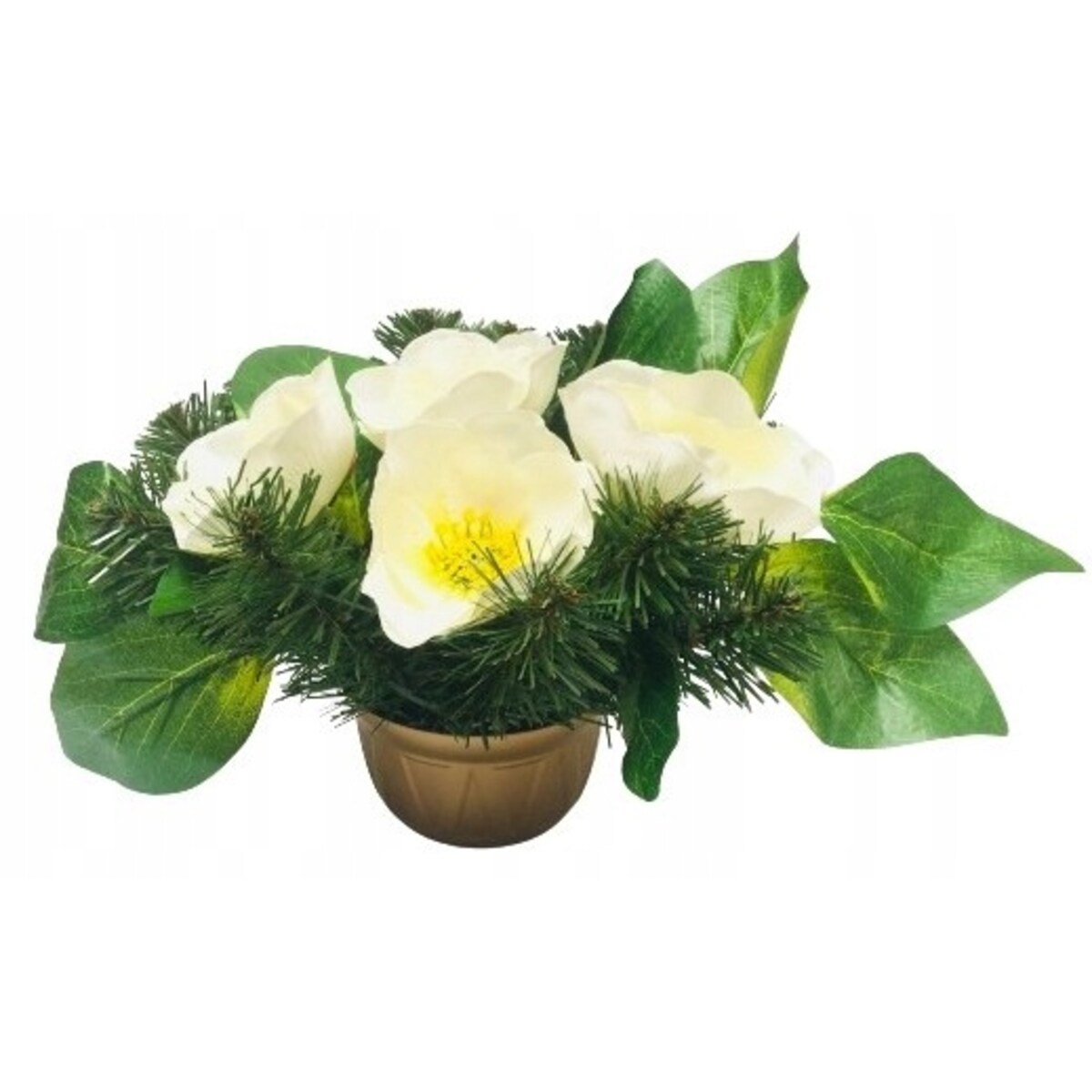 GOTOWY STROIK bukiet podkład w doniczce na cmentarz grób mamy babci kwiaty