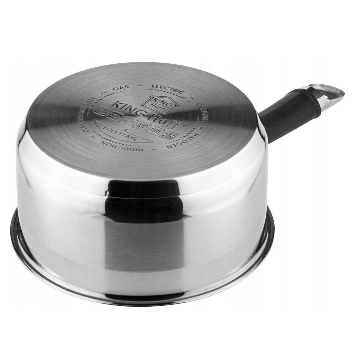 Rondel stalowy z pokrywką indukcja gaz 2.1L 18cm KINGHOFF