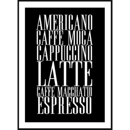 Poster Story, Plakat, Obraz - Popularne Kawy na Czarnym Tle, wymiary 30 x 42 cm