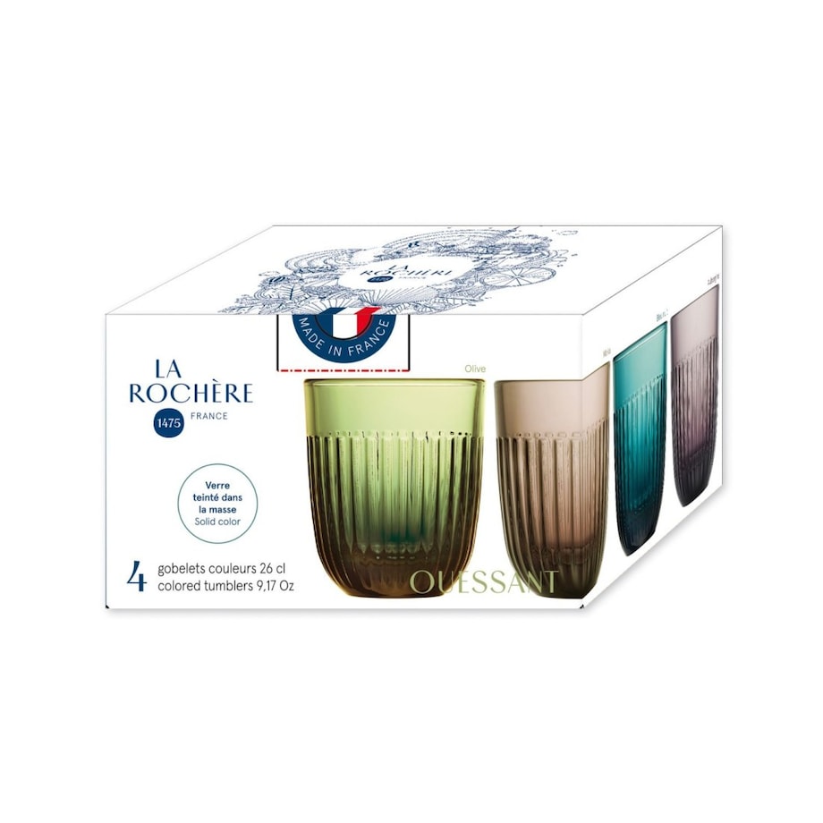 Szklanki Kolorowe 4 szt. Ouessant 240 ml