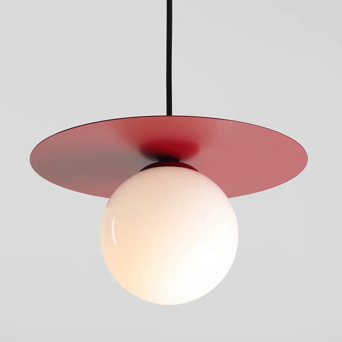 Lampa wisząca kula Loop 1125G15_S Aldex do salonu czerwona biała