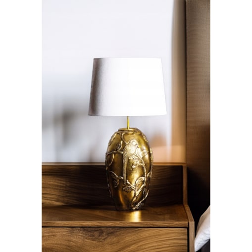 LAMPA STOŁOWA BIURKOWA NOCNA E27 ZŁOTA RETRO PTAK do salonu sypialni DUŻA