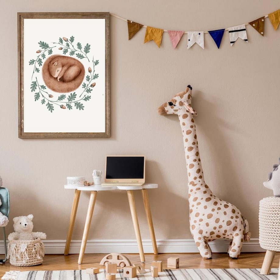 Poster Story, Plakat, Obraz - Śpiąca Wiewiórka, wymiary 21 x 30 cm