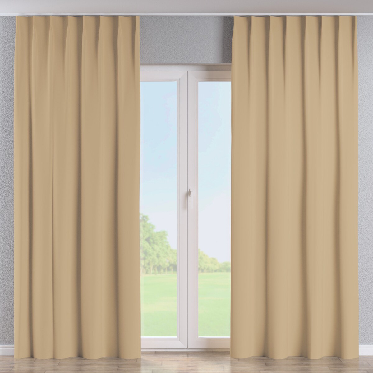 Zasłona na haczykach flex pojedynczych 130x245 złocisty beż